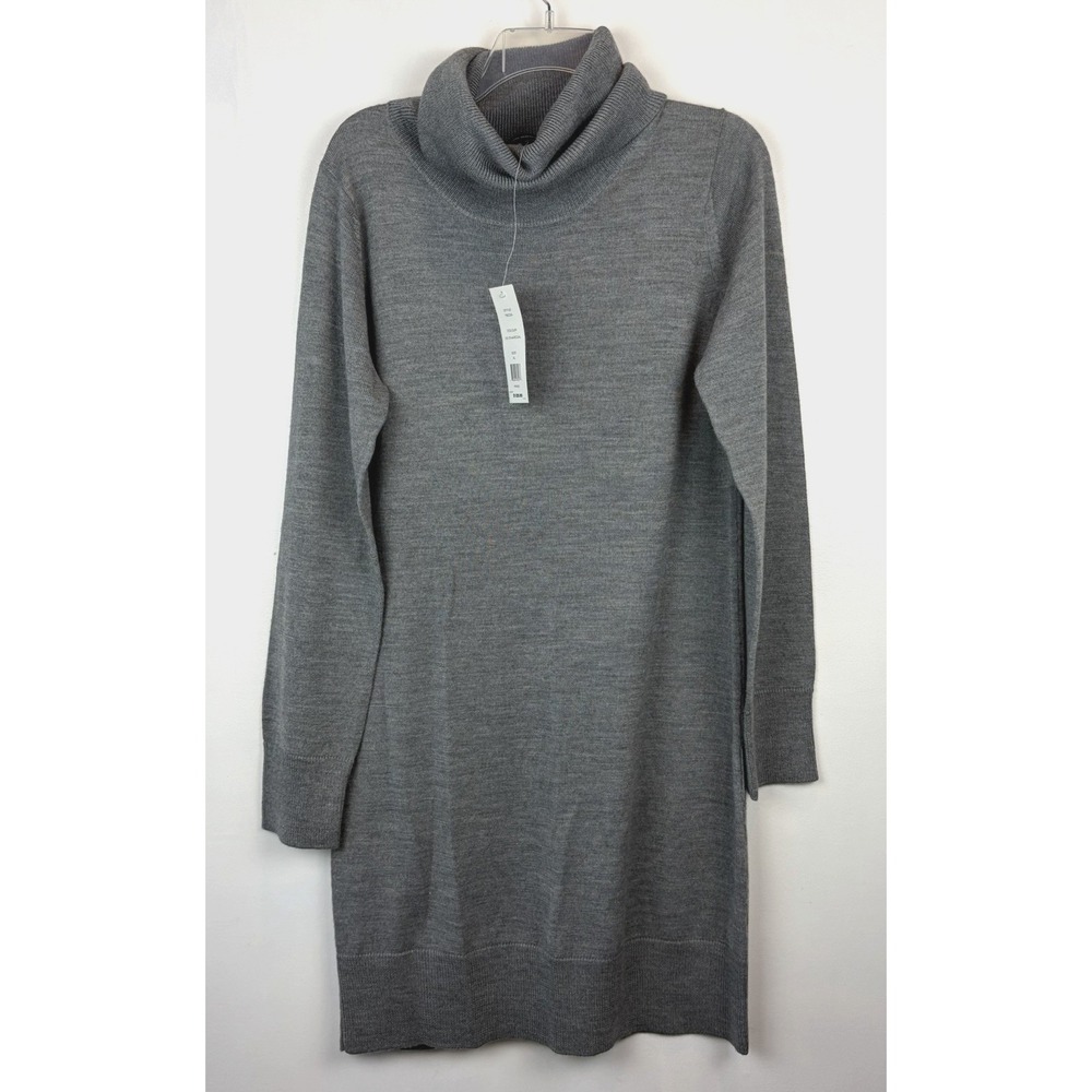 French Connection Turtleneck Long Sweater Womens XL Gray Soft Old Money Read New